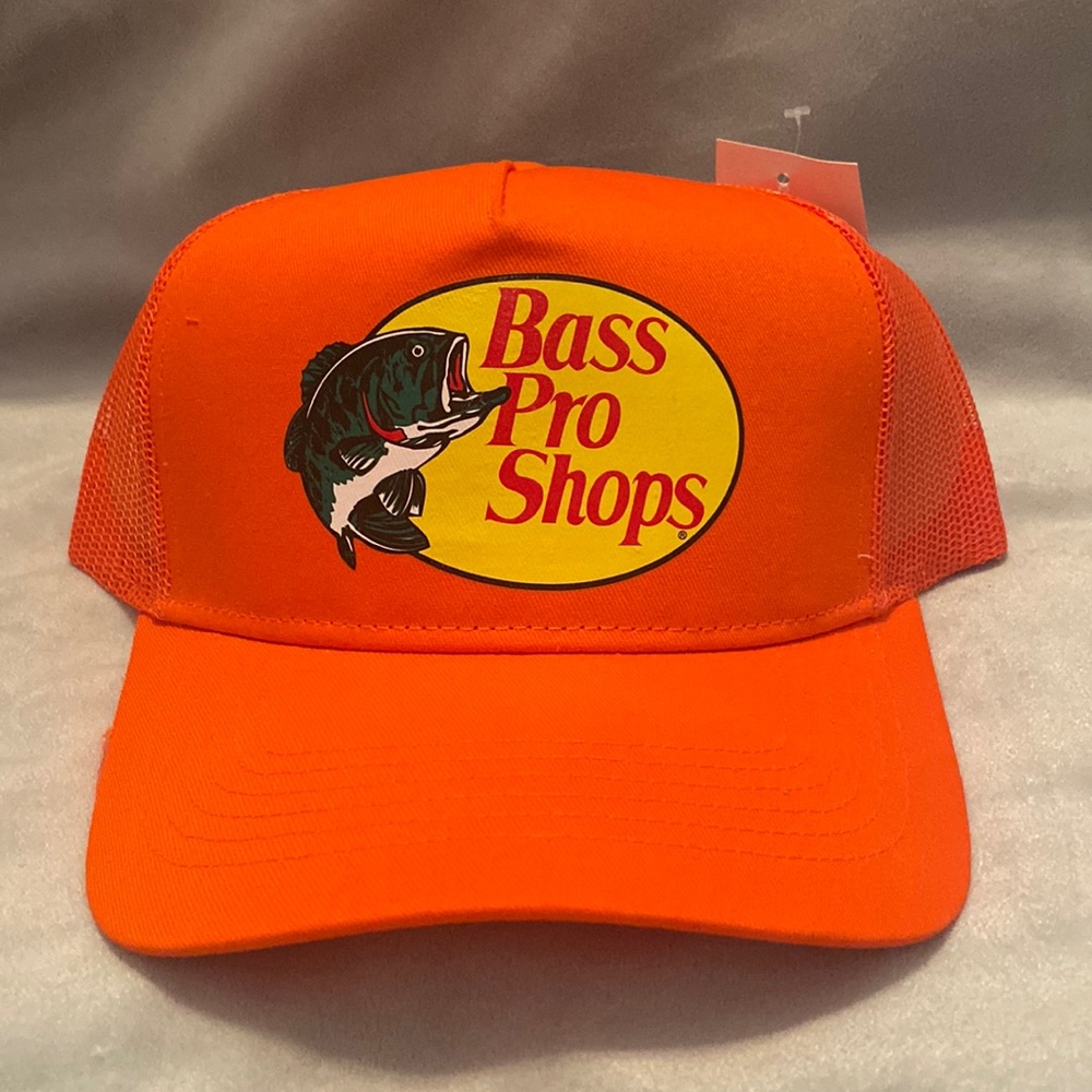 NWT. Bass Pro Shop mesh, adjustable back, hat.  OSFM.  Orange.
